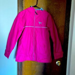 Black dog kids rain coat